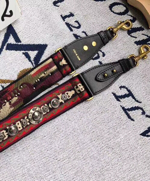 Christian Dior Bohemian inspired Shoulder Strap In Canvas Red